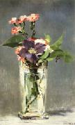 Carnations and Clematis in a Crystal Vase Edouard Manet